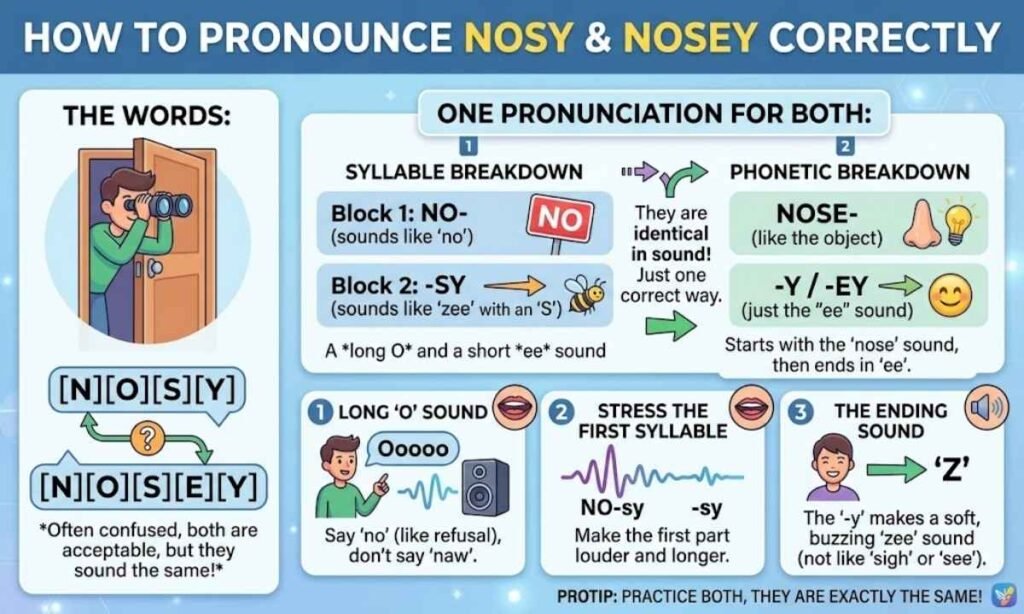 How to Pronounce Nosy and Nosey Correctly