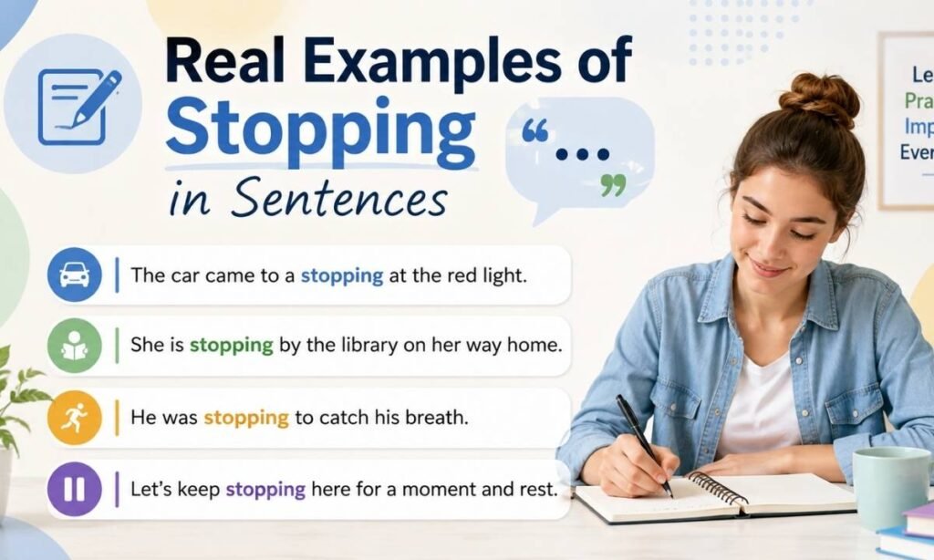 Real Examples of Stopping in Sentences