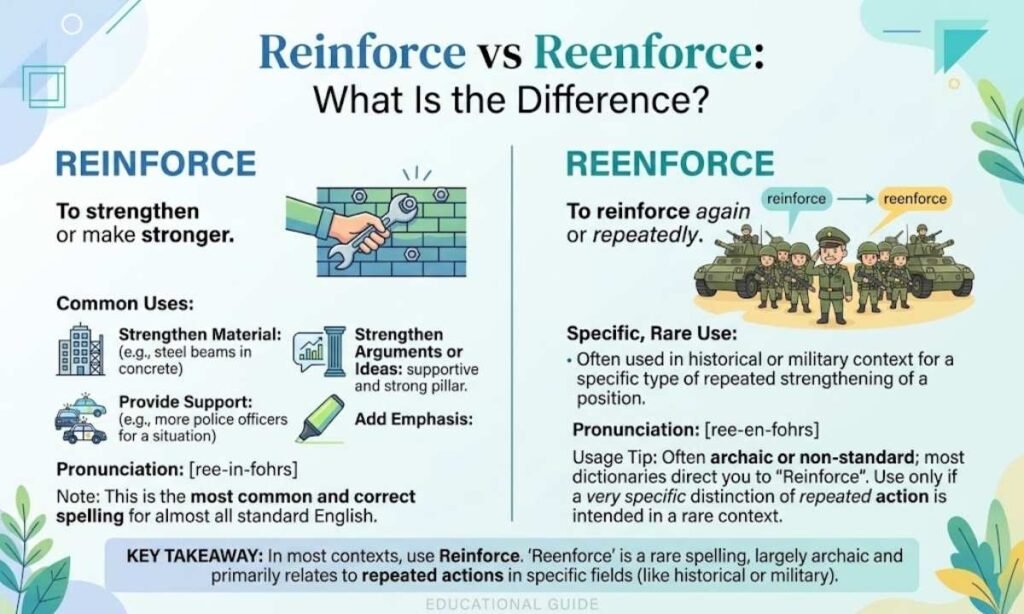 Reinforce vs Reenforce What Is the Difference