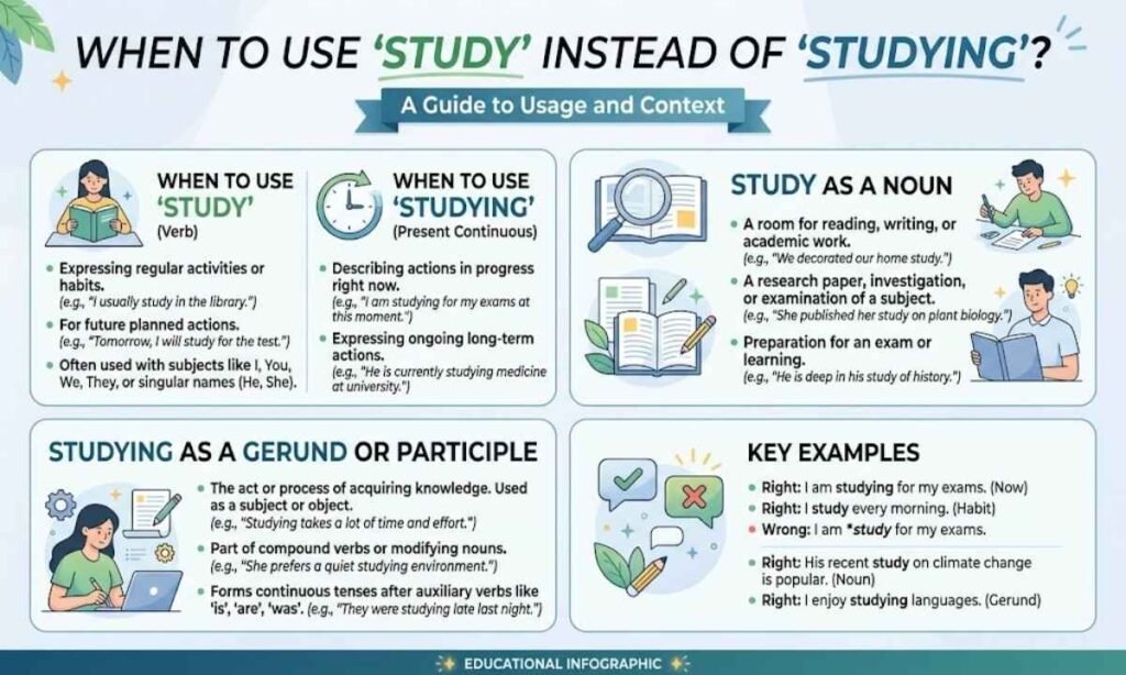 When To Use Study Instead Of Studying