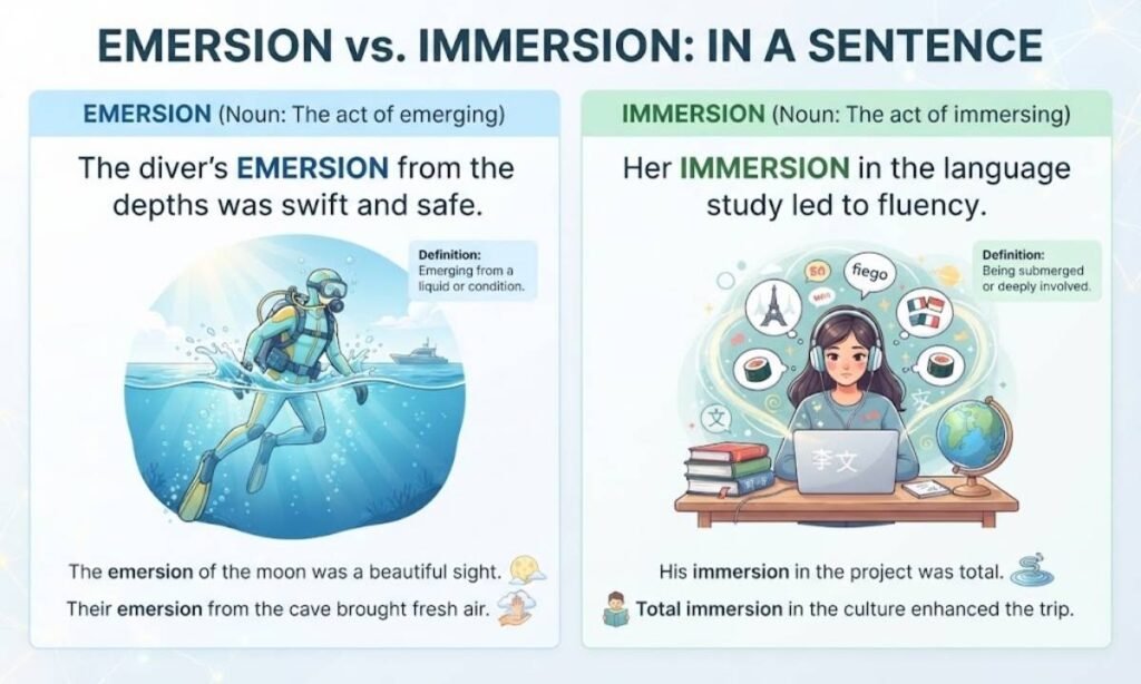 Emersion vs Immersion in a Sentence