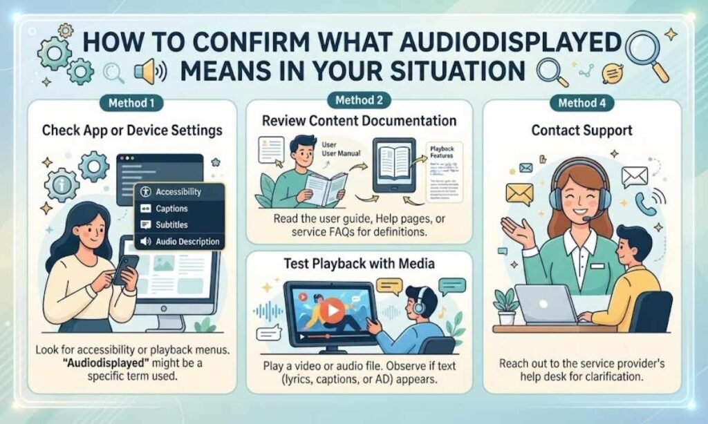 How to Confirm What Audiodisplayed Means in Your Situation
