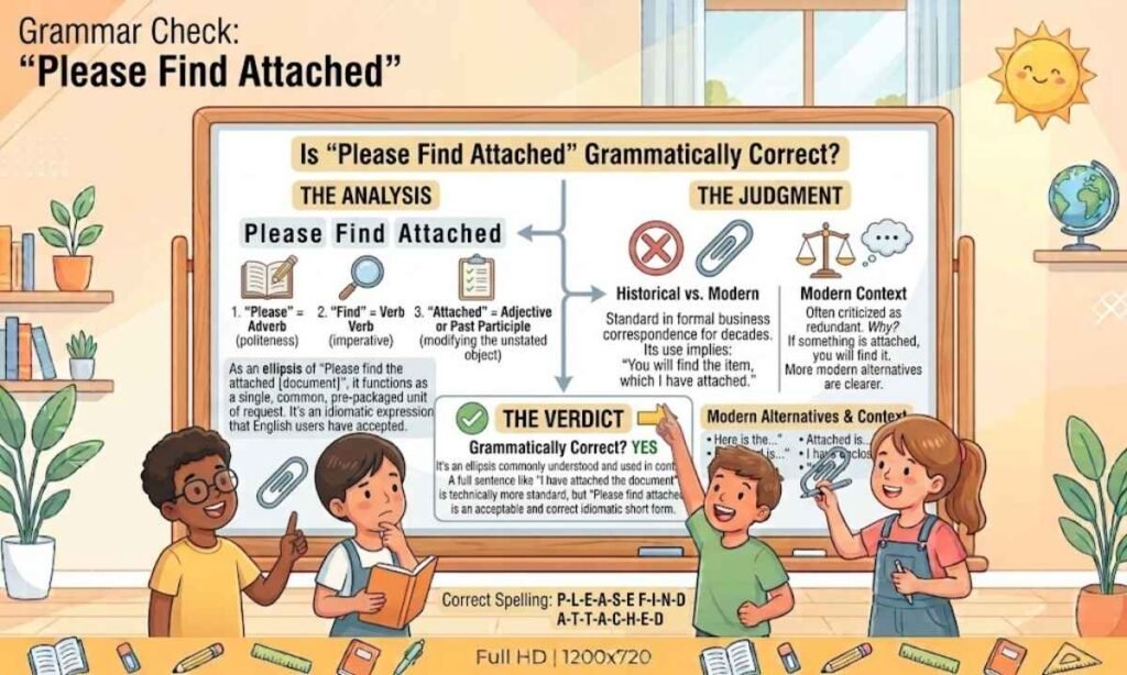 Is Please Find Attached Grammatically Correct