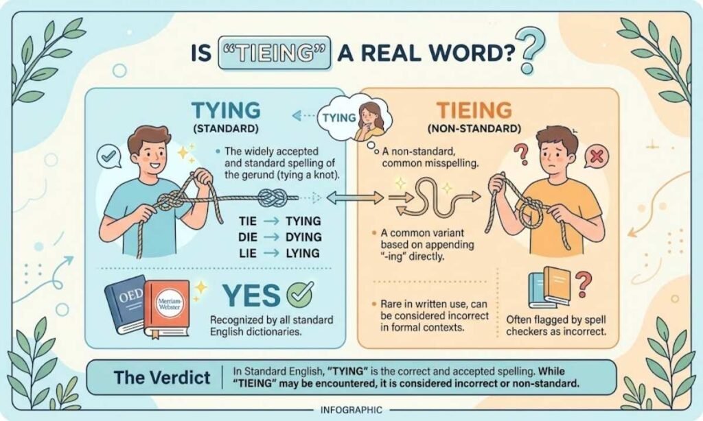 Is Tieing Ever Considered a Real Word