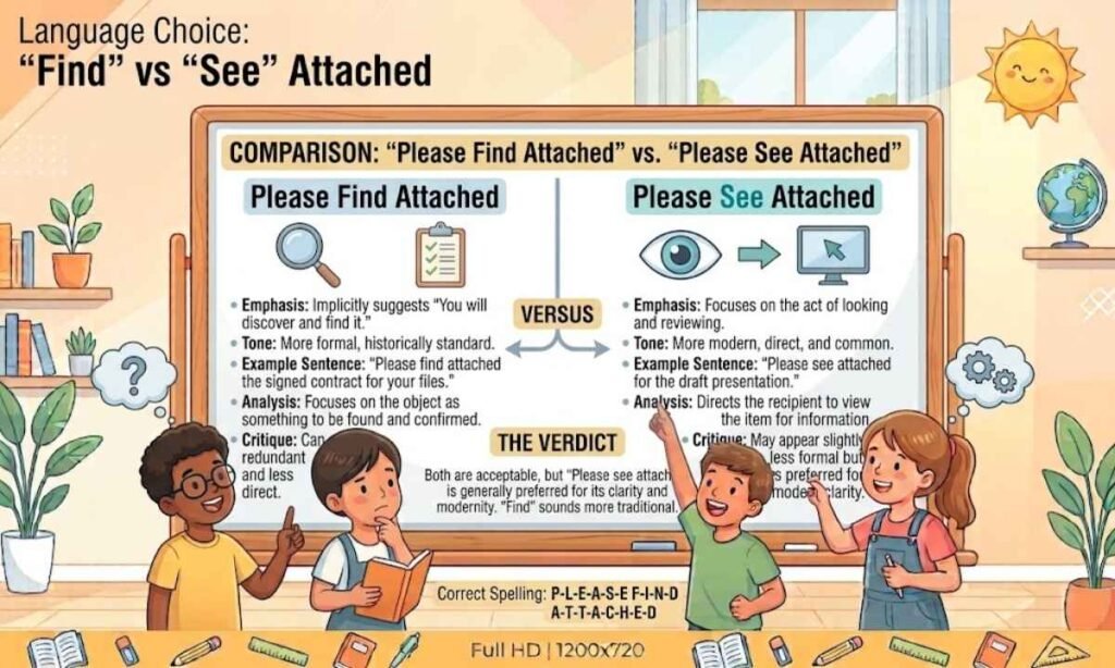 Please Find Attached vs Please See Attached