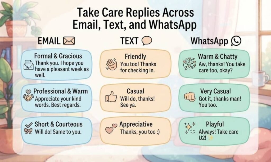 Take Care Replies Across Email, Text, and WhatsApp