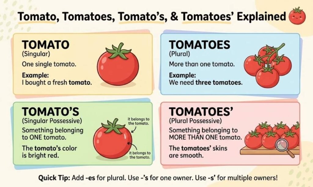 Tomato, Tomatoes, Tomatos, and Tomatoes Explained