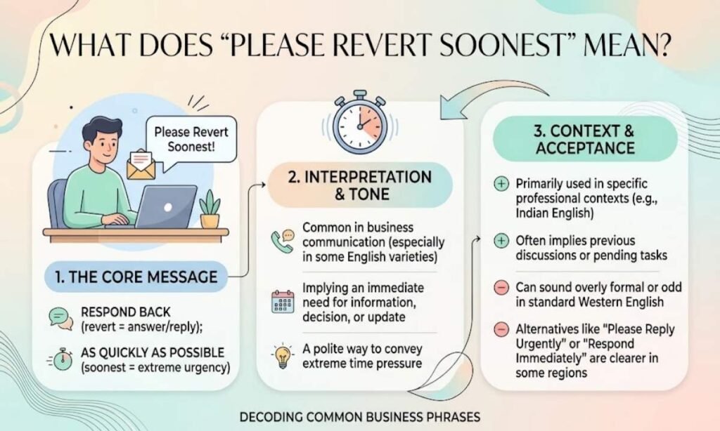 What Does Please Revert Soonest Mean