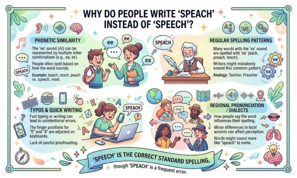 Why Do People Write Speach Instead of Speech