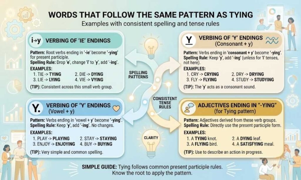 Words That Follow the Same Pattern as Tying