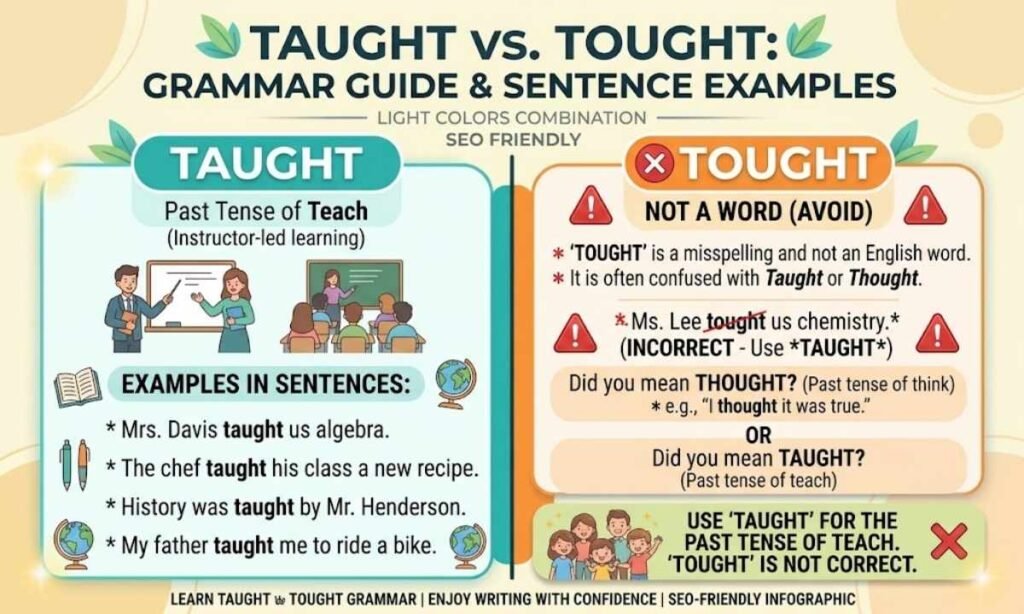 Taught vs Tought Examples in Sentences