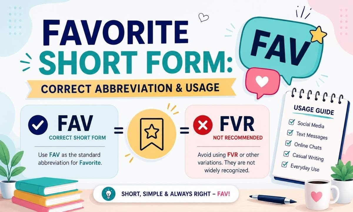 Favorite Short Form Correct Abbreviation & Usage