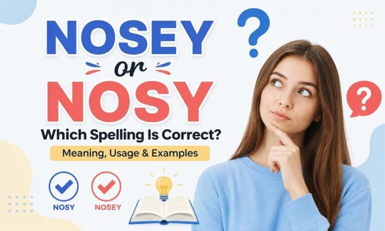 Nosey or Nosy Correct Spelling, Meaning, and Usage Explained