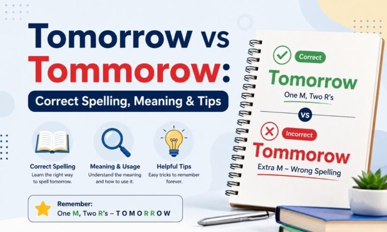 Tomorrow vs Tommorow Correct Spelling, Meaning & Tips