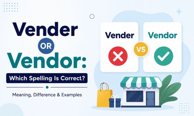 Vender or Vendor Which Spelling Is Correct