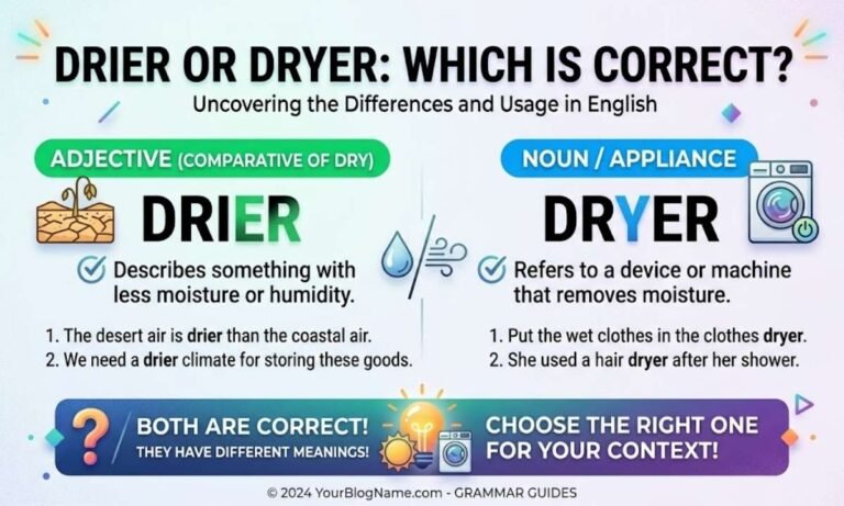 Drier or Dryer