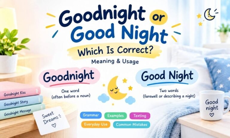 Goodnight or Good Night Which Is Correct Meaning and Usage