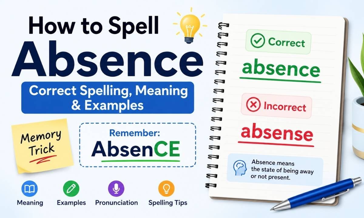 How to Spell Absence Correct Spelling, Meaning and Examples
