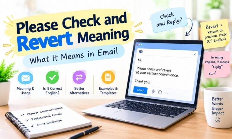 Please Check and Revert Meaning What It Means in Email
