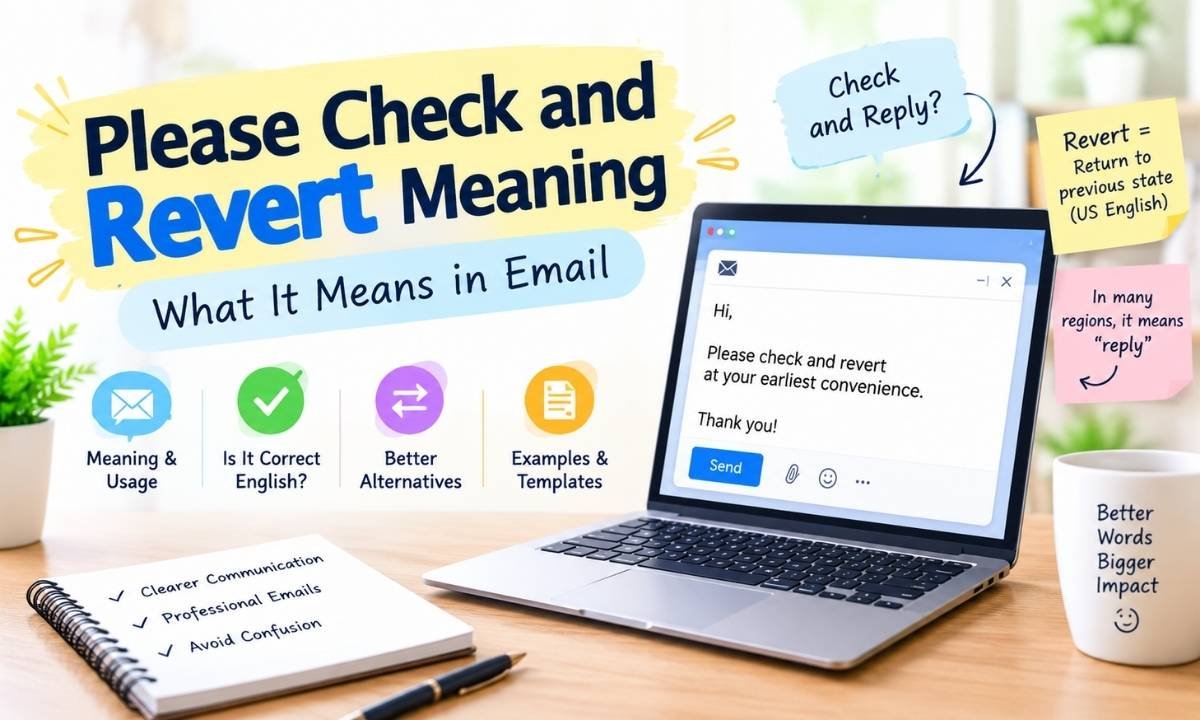 Please Check and Revert Meaning What It Means in Email