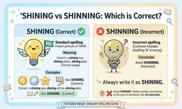 Shinning vs Shining Which Spelling Is Correct