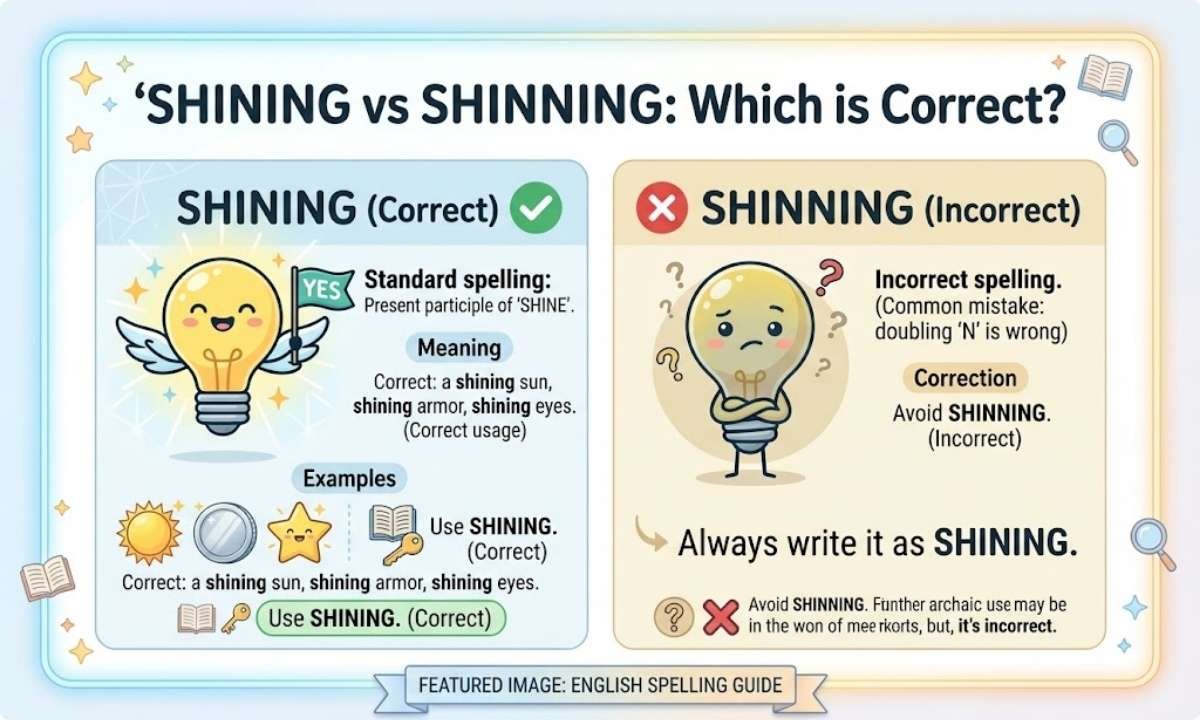 Shinning vs Shining Which Spelling Is Correct