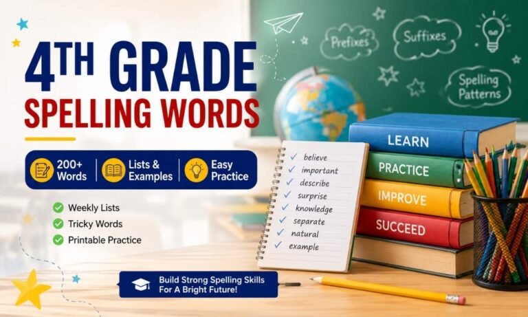 Year 4th Spelling Words Complete List, Patterns & Practice Tips